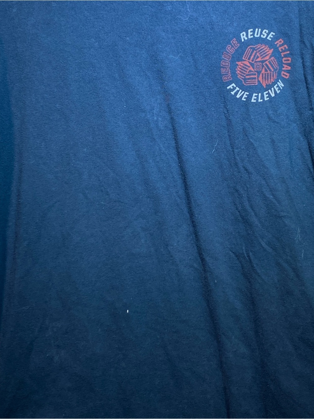 5.11 Tactical Navy Long Sleeve Tee with Red Chest Emblem - Picture 3 of 7